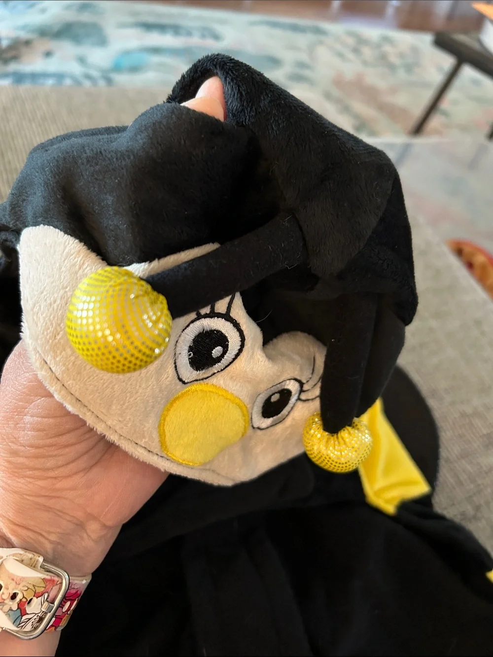 Plush Bee Dog Halloween Costume - Yellow & Black Pet Outfit size large